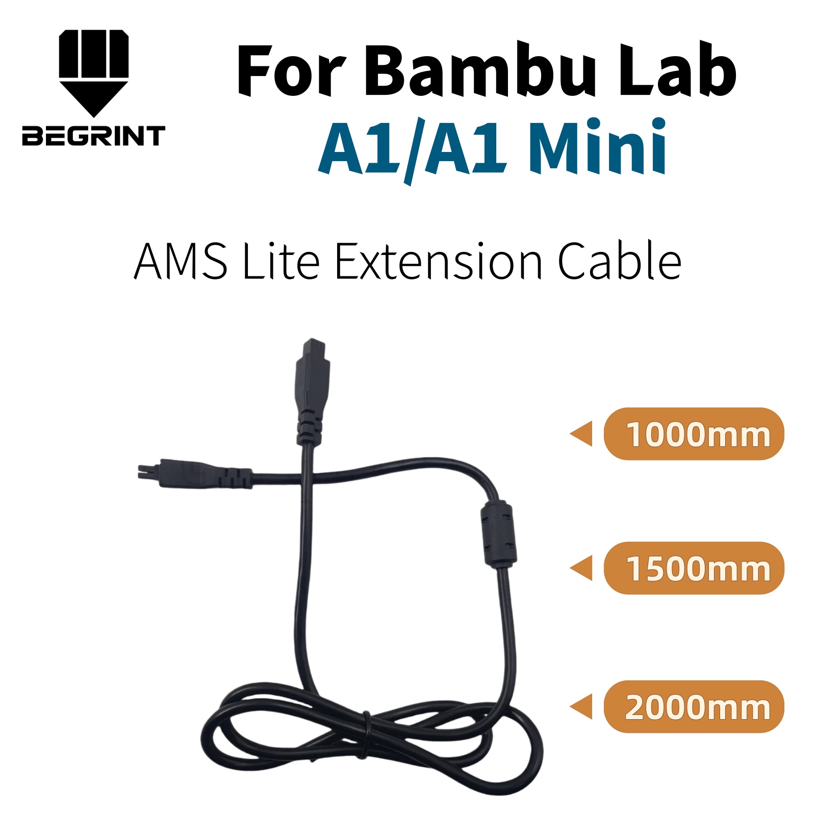 3D Printer Cable Chain - สายต่อขยาย AMS Lite 4 พิน พร้อมวงแหวนลดเสียงรบกวนแบบแม่เหล็ก