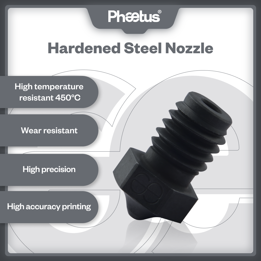 Carbon Fiber Filament - หัวฉีดเหล็กแข็งคุณภาพสูง PHAETUS V6 1.75 มม. สำหรับการพิมพ์เส้นพลาสติก