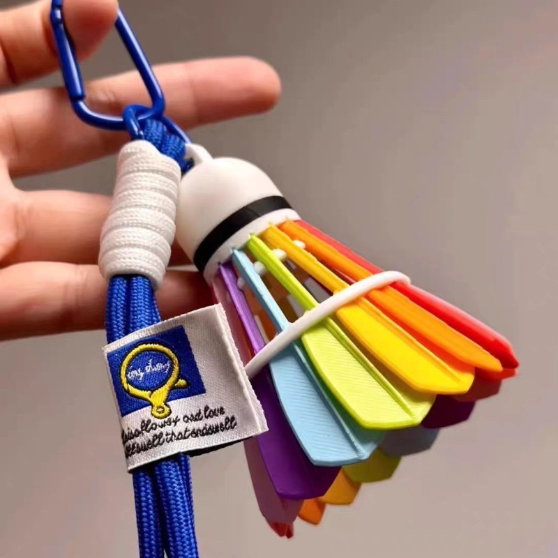 3D Printing Household Items - จี้รูปขนนกสีรุ้งพิมพ์ 3 มิติ สร้างสรรค์ สำหรับตกแต่งกระเป๋ากีฬากลางแจ้ง ของขวัญสำหรับผู้รักแบดมินตัน