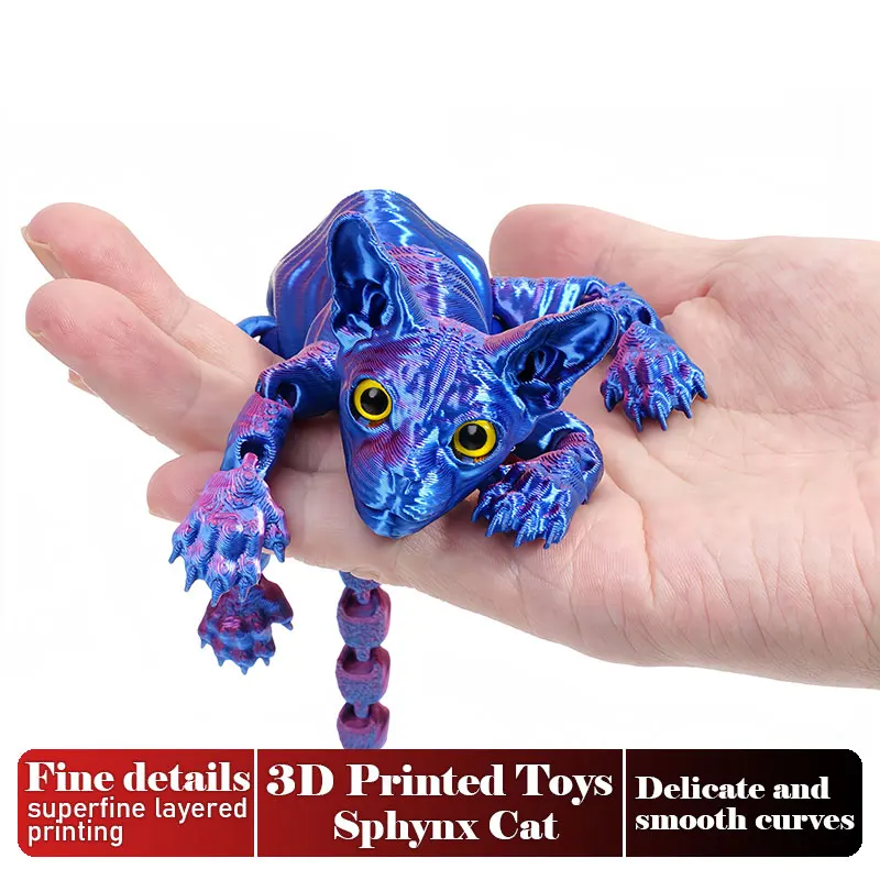 3D Printing Household Items - 3D พิมพ์แมวที่สมจริง Multi-Joint Movable แมวตัวเลข Home