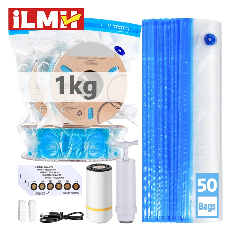 Carbon Fiber Filament - ถุงสูญญากาศใยเครื่องพิมพ์ 3D พร้อมปั๊มลมไฟฟ้าแบบชาร์จ USB, การซีลสูญญากาศสําหรับการจัดเก็บเส้นใย PLA