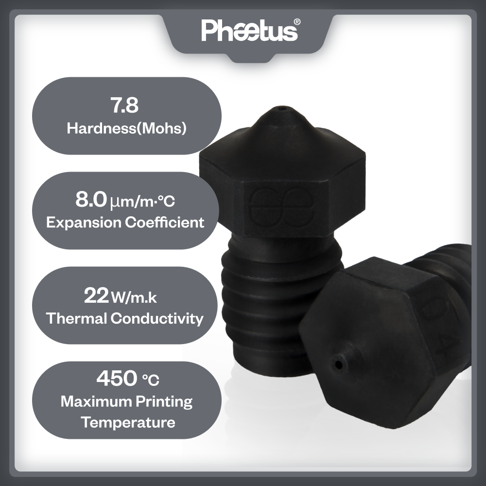 หัวฉีดเหล็กแข็งคุณภาพสูง PHAET - Carbon Fiber Filament บทวิจารณ์และราคา