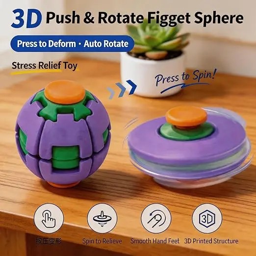 ลูกบอลฟิดเจ็ตสปินเนอร์พิมพ์ 3  - 3D Printing Viral บทวิจารณ์และราคา